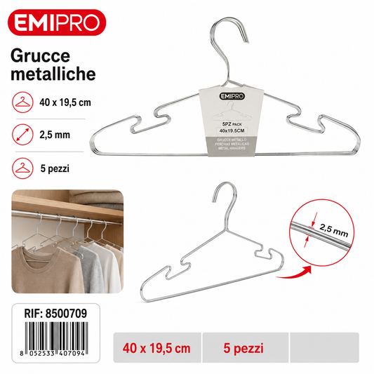 Grucce Metallo 5pz Cm.40*19.5