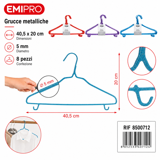 Grucce Metallo 8pz Cm.40.5*20