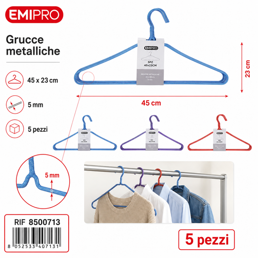 Grucce Metallo 5pz Cm.44*22