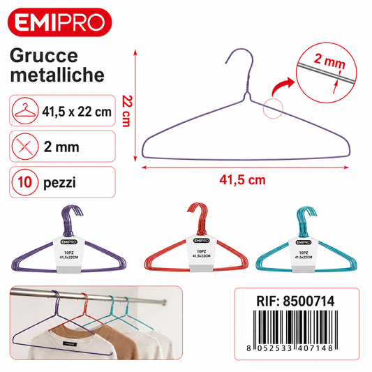 Grucce Metallo 10pz Cm.41.5x22