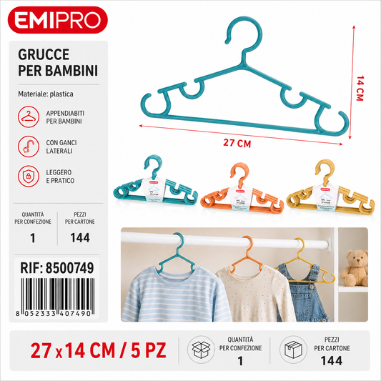 Appendiabiti per Bambini 5pz
