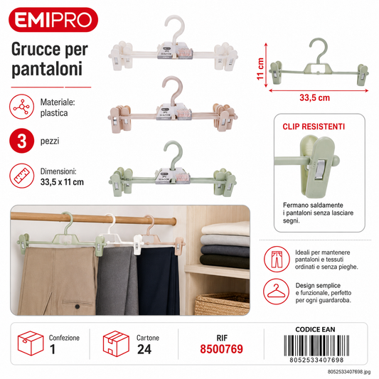 Grucce per Pantaloni 33.5*11cm 3pz