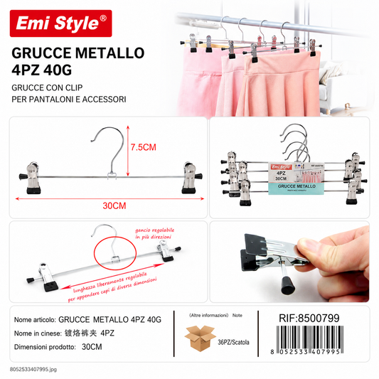 Grucce Metallo 4pz 30cm 40g