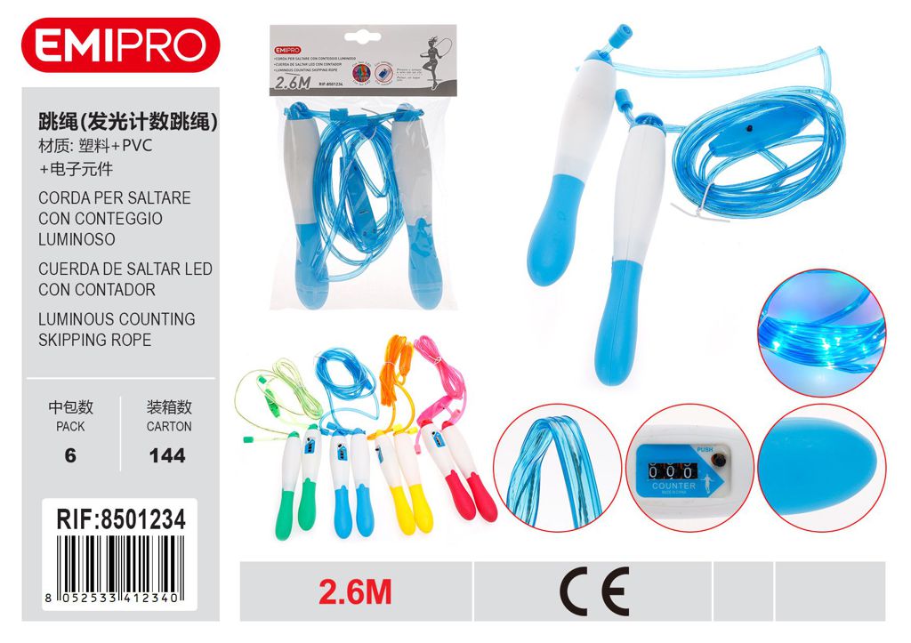 Corda Per Saltare Con Conteggio Luminoso 2.6M