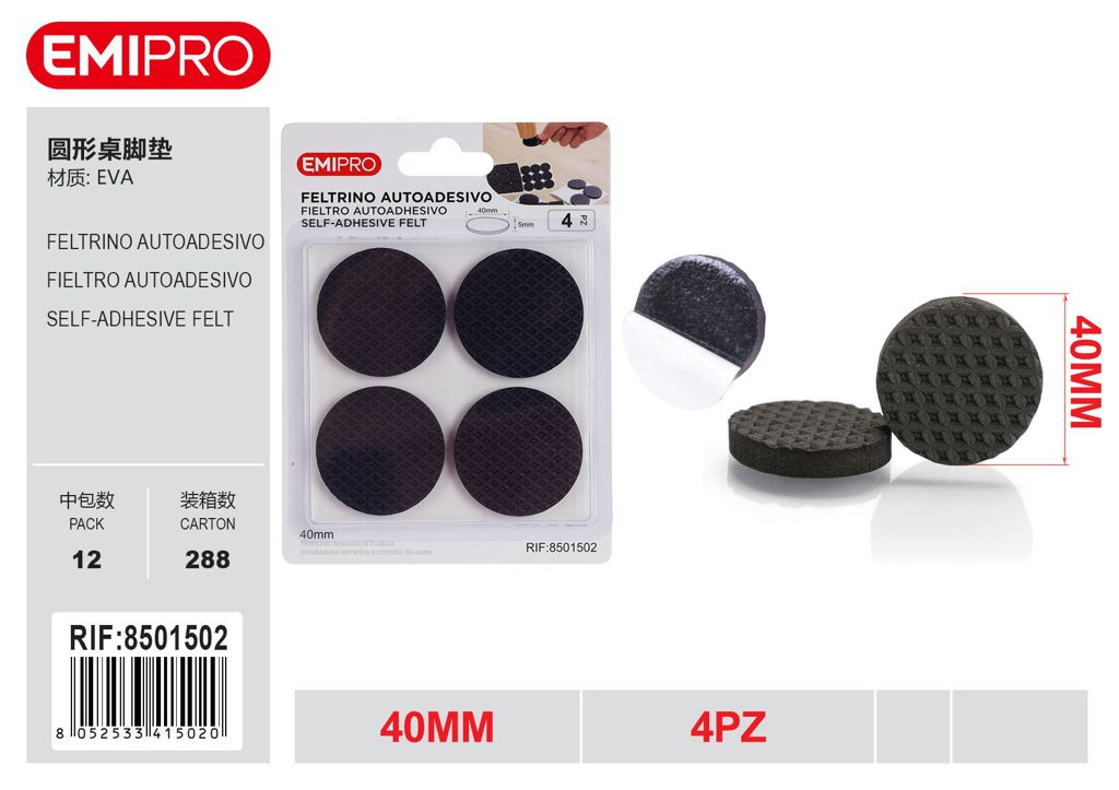 Feltrino Autoadesivo 40mm 4Pz