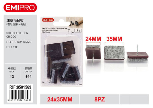 Sottosedie Con Chiodo 24*35mm 8Pz
