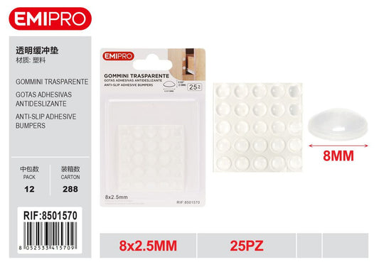 Gommini Trasparente 8*2.5mm 25Pz