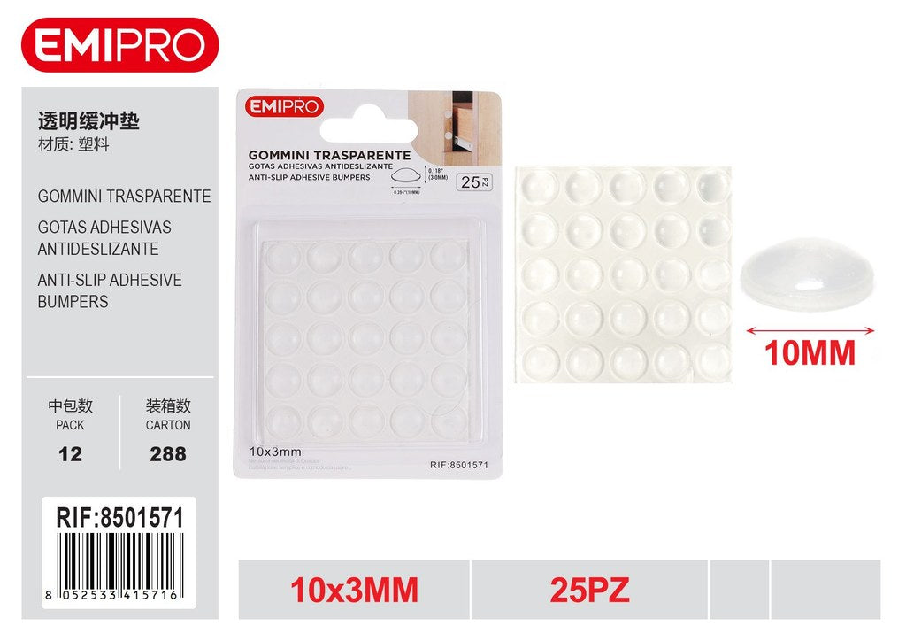 Gommini Trasparente 10*3mm 25Pz