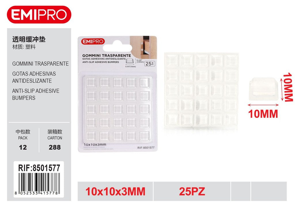 Gommini Trasparente 10*10*3mm 25Pz