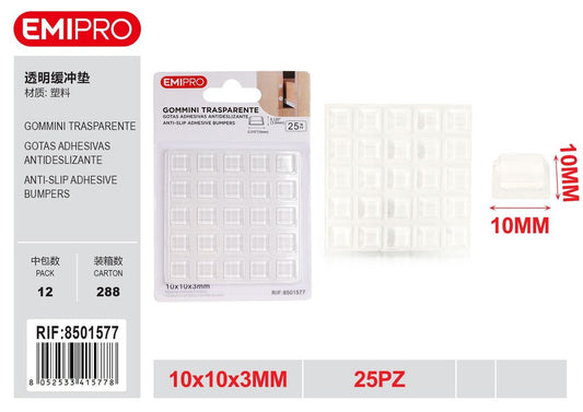 Gommini Trasparente 10*10*3mm 25Pz