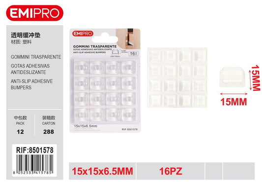 Gommini Trasparente 15*15*6.5mm 16Pz