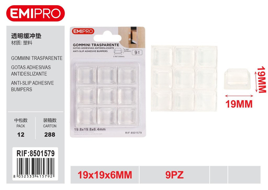 Gommini Trasparente 19*19*6mm 9Pz