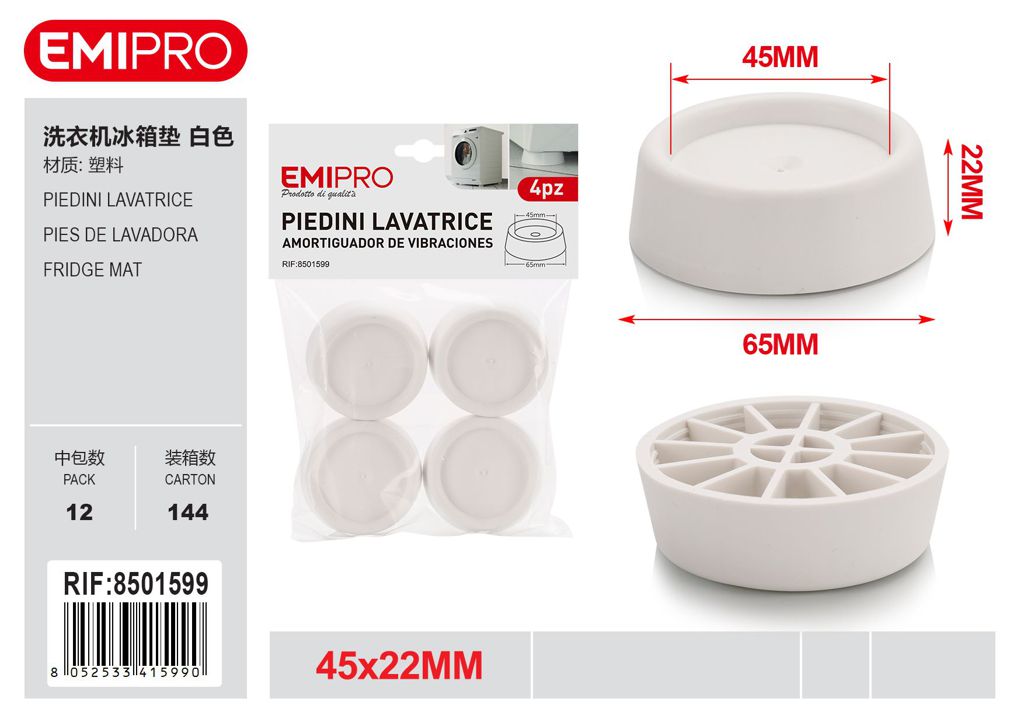 Piedini Lavatrice 45*22mm 4Pcs