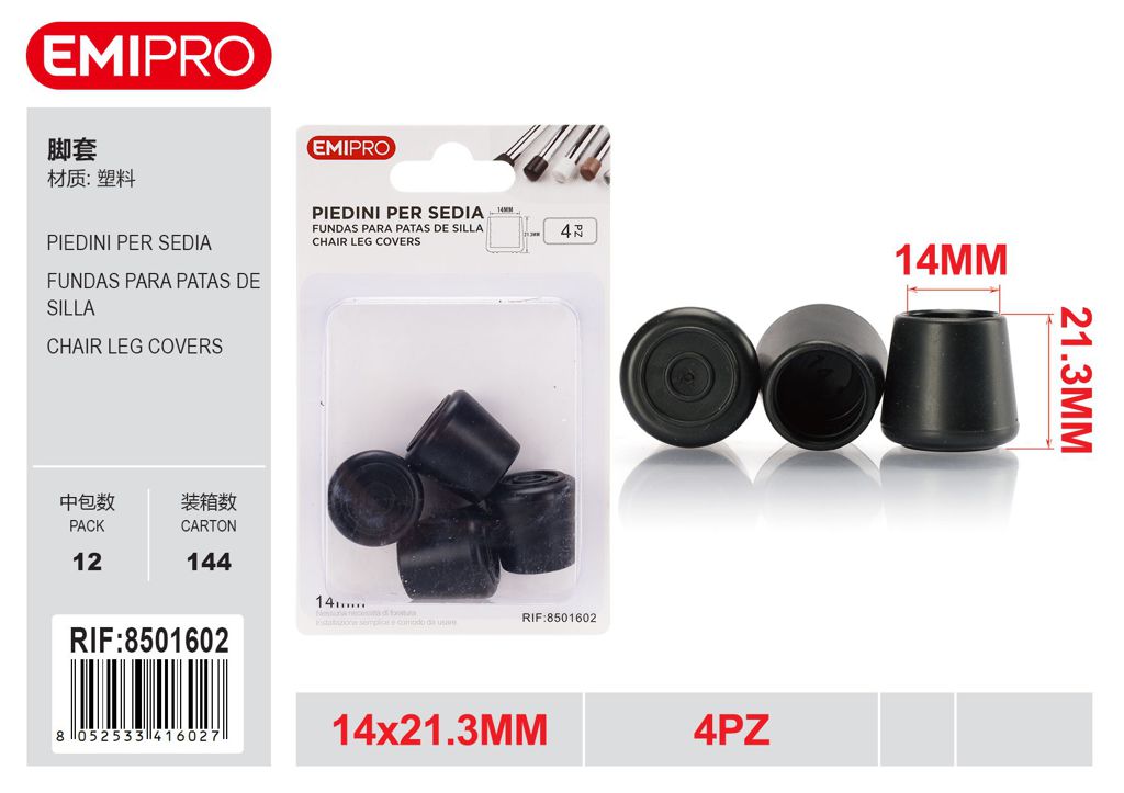 Piedini Per Sedia 14mm 4Pz
