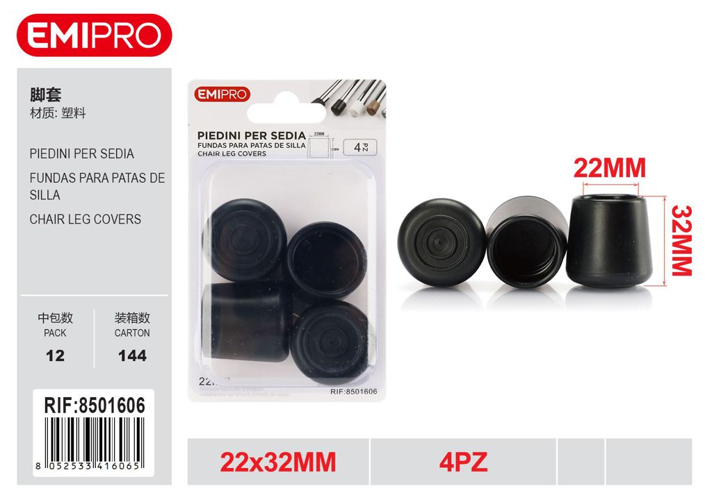 Piedini Per Sedia 22mm 4Pz