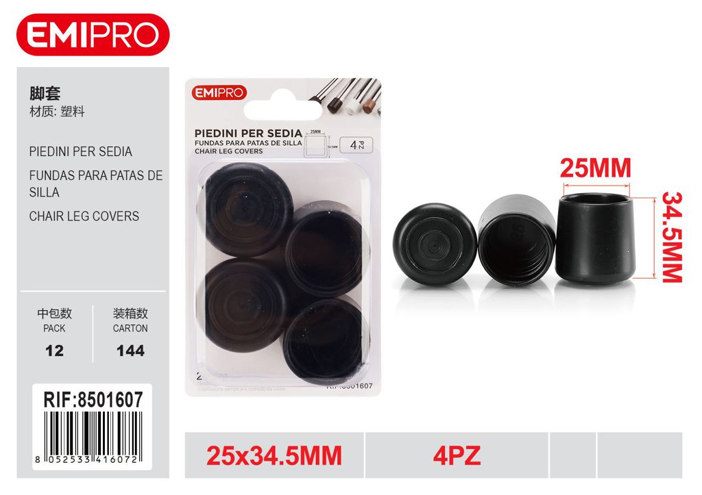 Piedini Per Sedia 25mm 4Pz