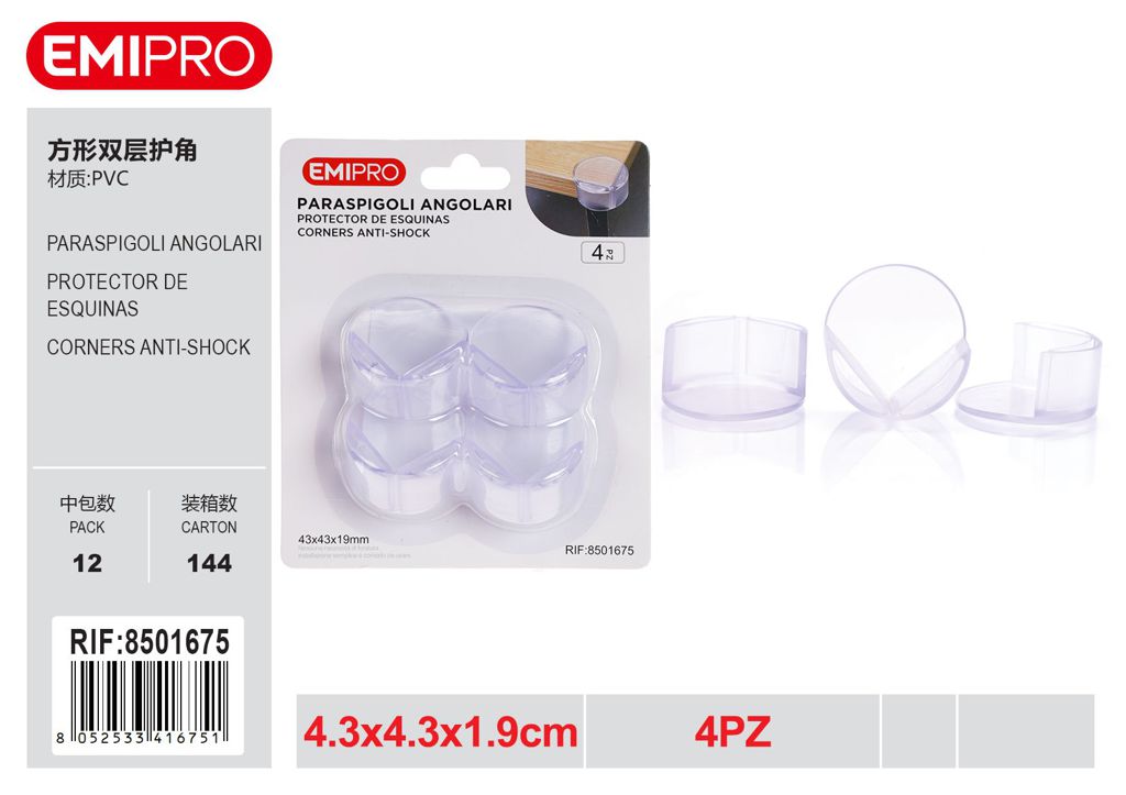 Paraspigoli Angolari 4.3*4.3*1.9cm 4Pz