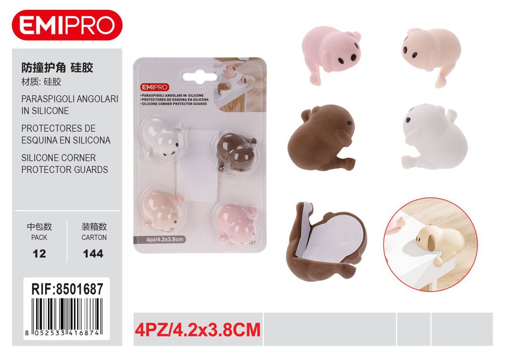 Paraspigoli Angolari In Silicone 4Pz 4.2*3.8cm