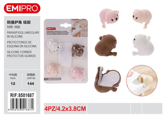 Paraspigoli Angolari In Silicone 4Pz 4.2*3.8cm