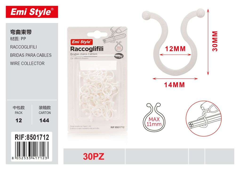 Raccoglifili 14*30*12mm 30Pz