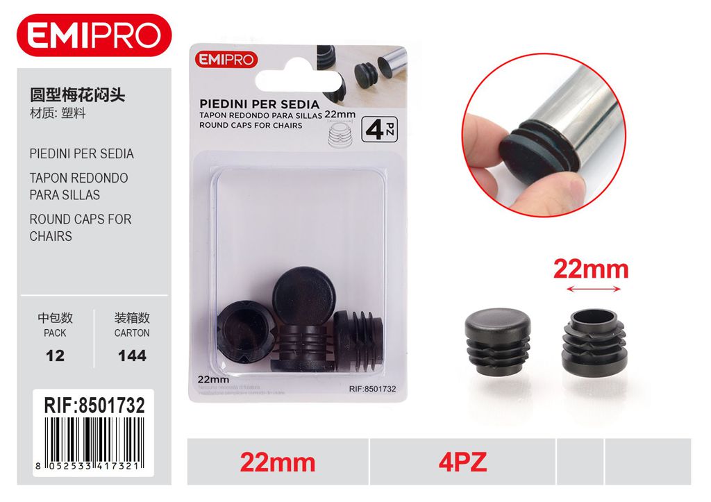 Piedini Per Sedia 14mm 4Pz