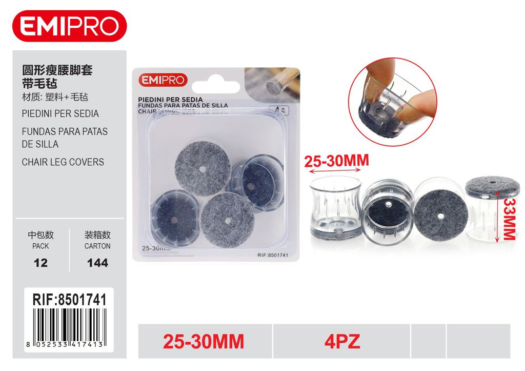 Piedini Per Sedia 25-30mm 4Pz