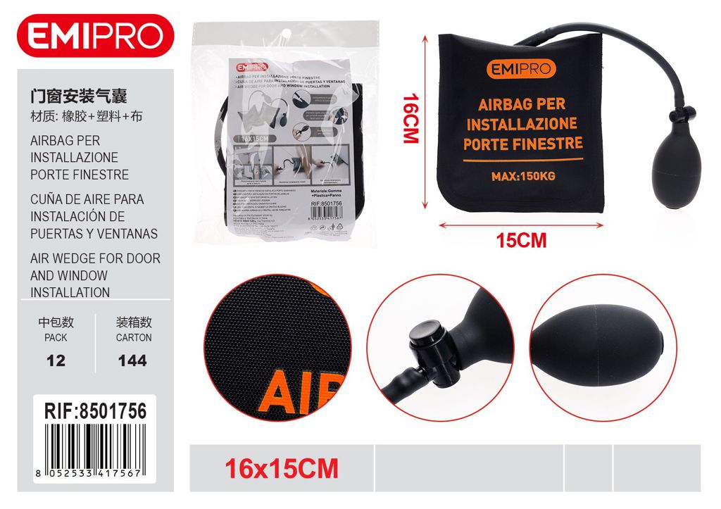 Airbag Per Installazione Porte Finestre 16*15cm