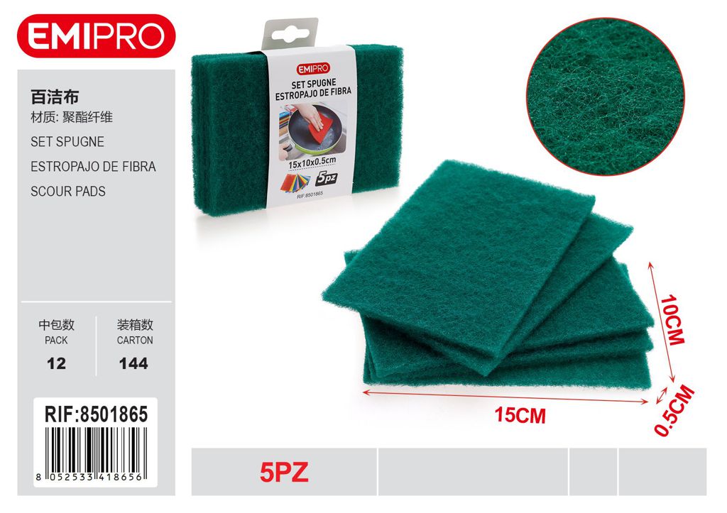 Set Spugne 5Pz 15*10*0.5cm