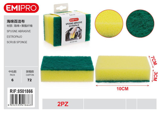 Spugne Abrasive 2Pz 10*7*3cm