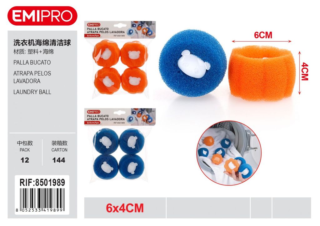 Palla Bucato 4Pz 6*4 cm