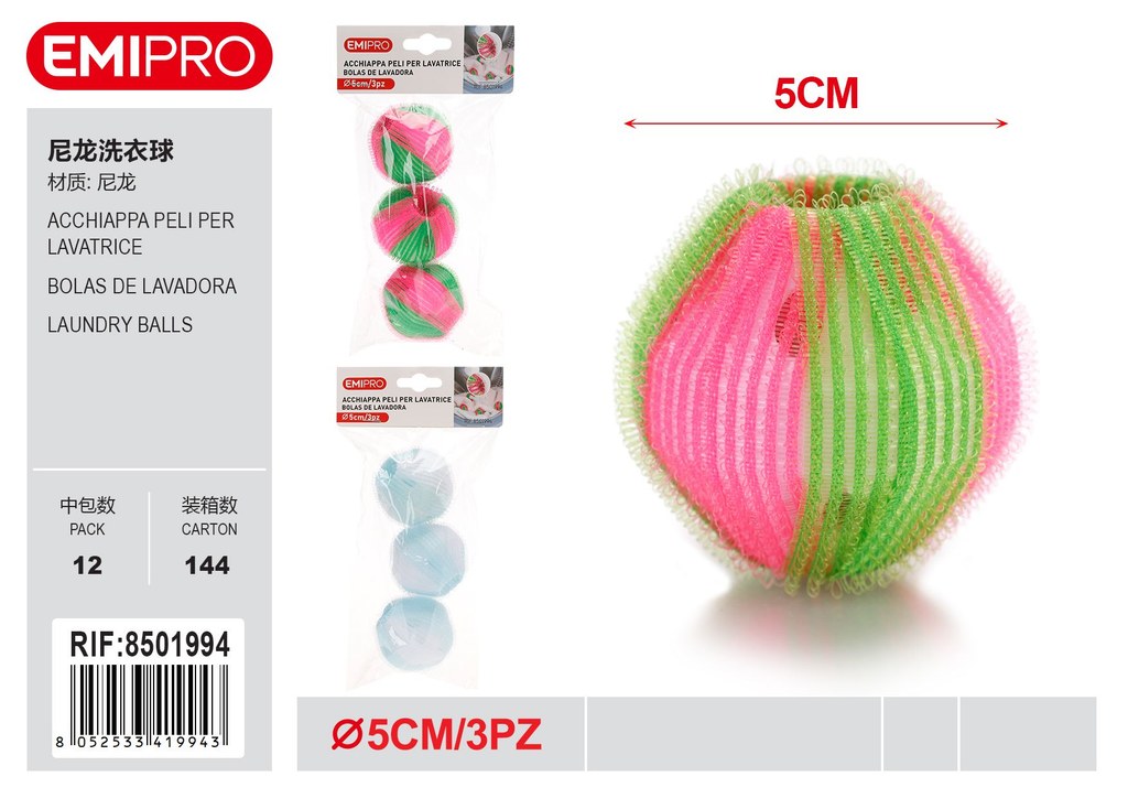Acchiappa Peli Per Lavatrice 3Pz 5cm
