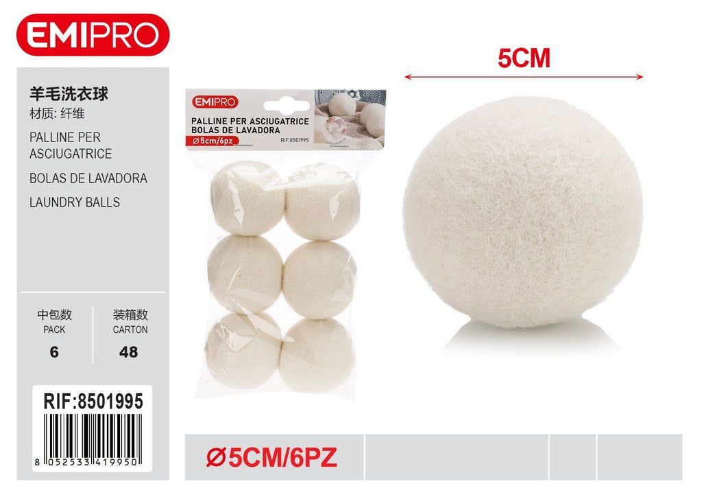 Palline Per Asciugatrice 6Pz 5cm