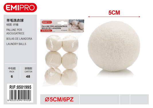 Palline Per Asciugatrice 6Pz 5cm