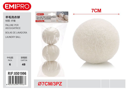 Palline Per Asciugatrice 3Pz 7cm