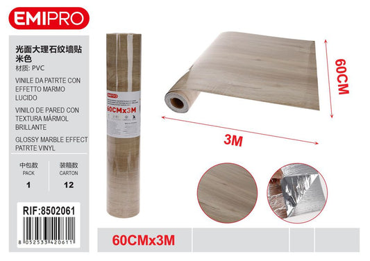 vinile Da Patrte Con Effetto Marmo Lucido 60cm*3M