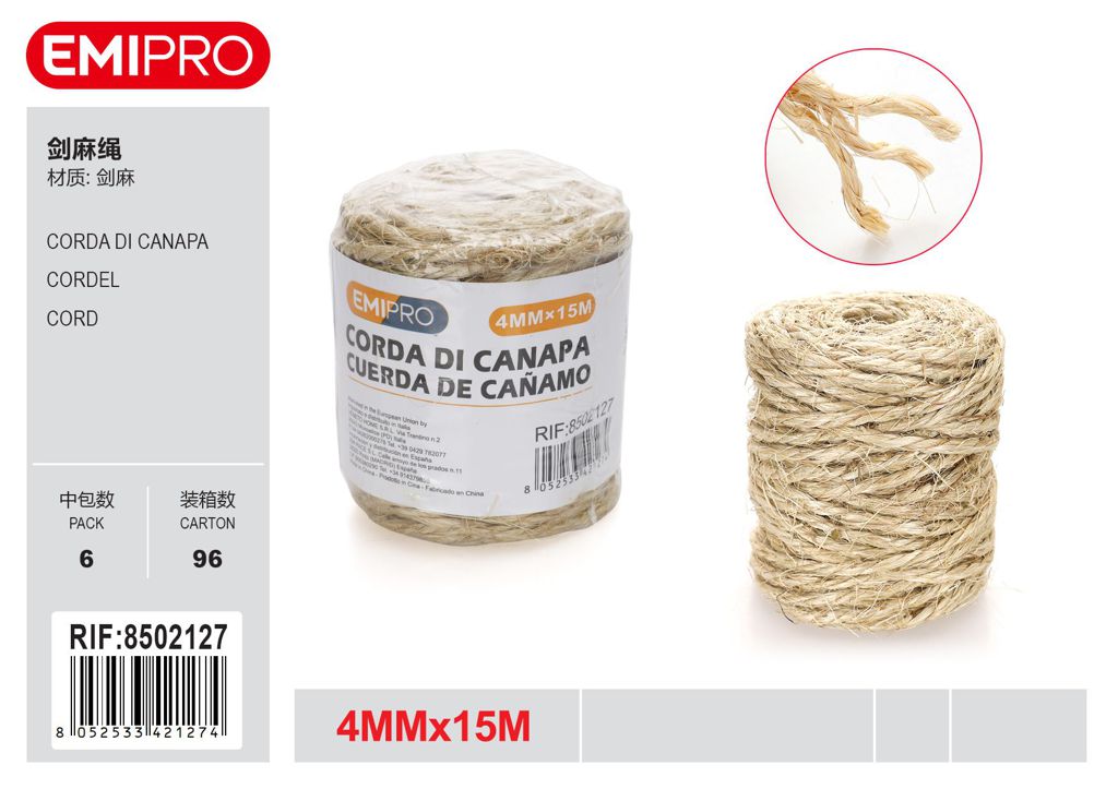 Corda Di Canapa 4mm*15M 6418204