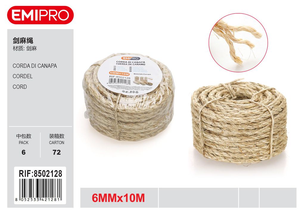 Corda Di Canapa 6mm*10M 6418205