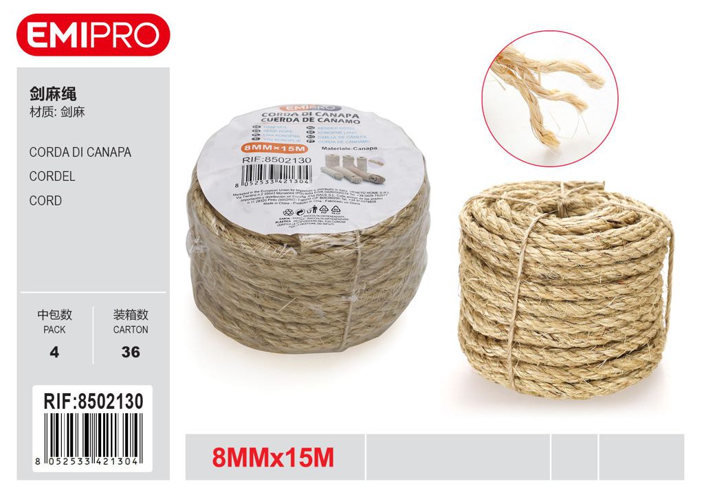 Corda Di Canapa 8mm*15M 6418207