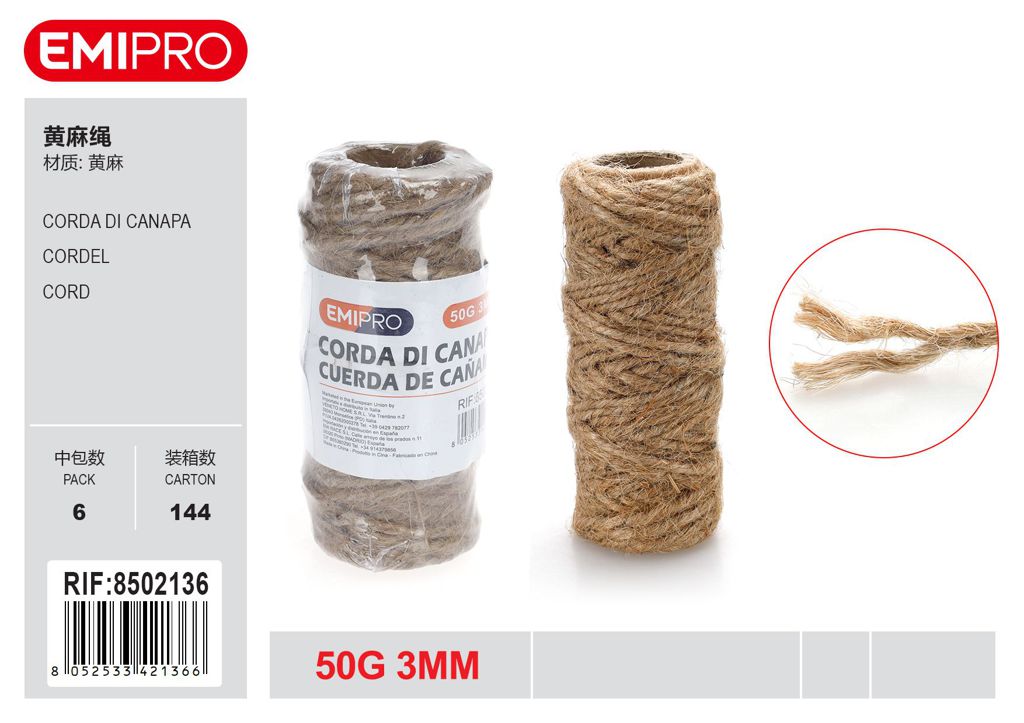 Corda Di Canapa 50G 3mm