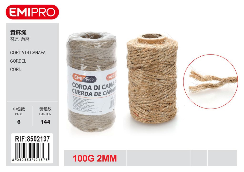 Corda Di Canapa 100G 2mm