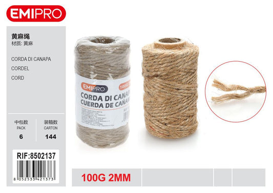 Corda Di Canapa 100G 2mm