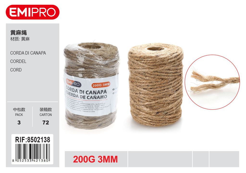 Corda Di Canapa 200G 3mm