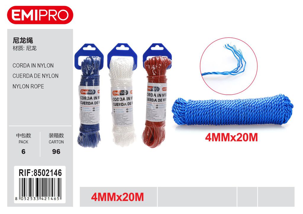 Corda In Nylon 4mm*20M