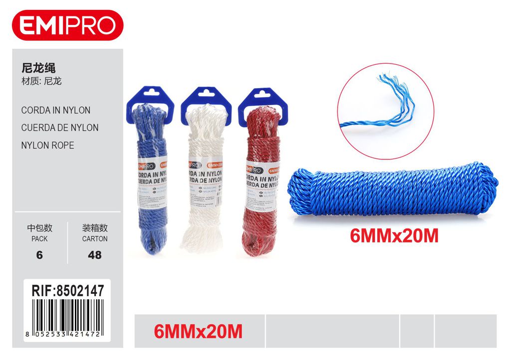 Corda In Nylon 6mm*20M