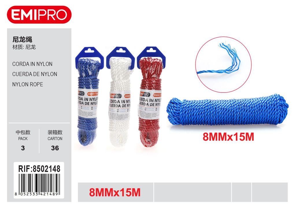 Corda In Nylon 8mm*15M