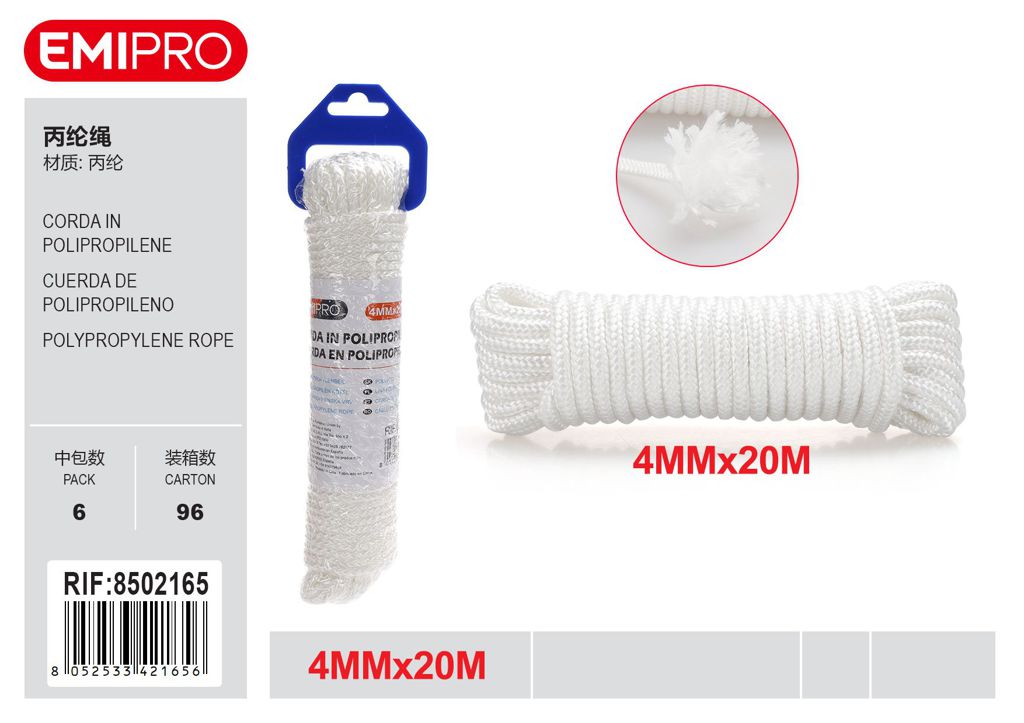 Corda In Polipropilene 4mm*20M