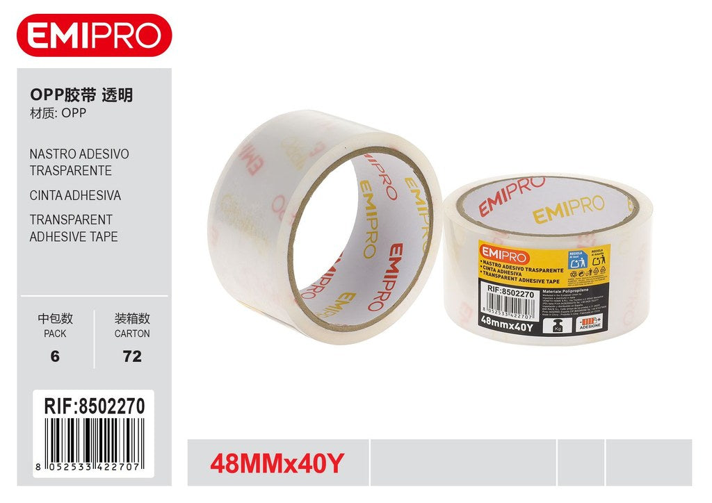 Nastro Adesivo Trasparente 48mm*40Y