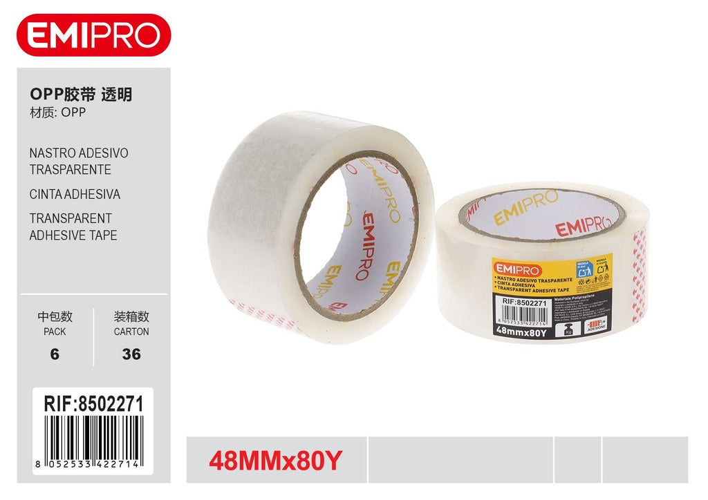 Nastro Adesivo Trasparente 48mm*80Y