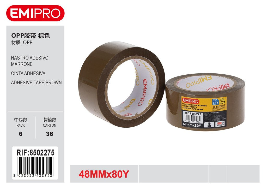Nastro Adesivo Marrone 48mm*80Y