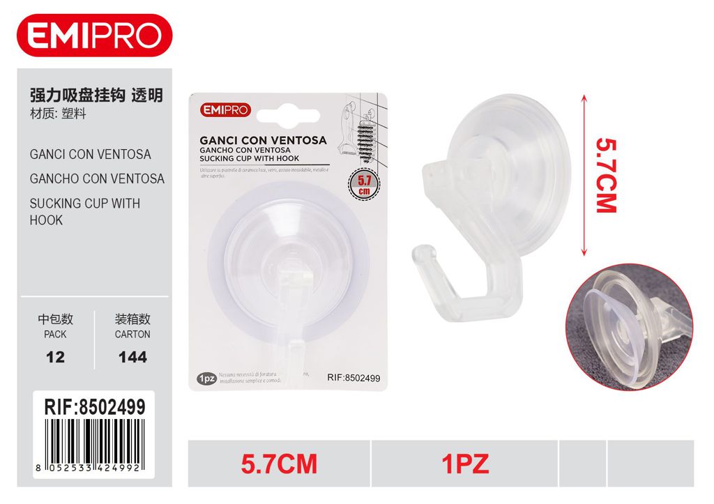 Ganci Con ventosa 57mm 1Pcs